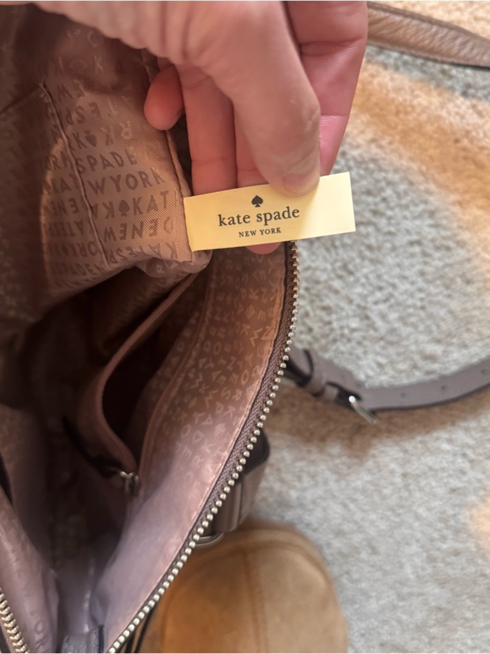 Kate Spade Larchmont Avenue Walnut Crossbody Shoulder Bag Leather EUC - Picture 10 of 11